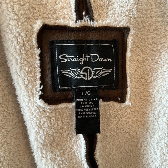 Straight Down Brown Bomber Jacket Size Large - Picture 8 of 8